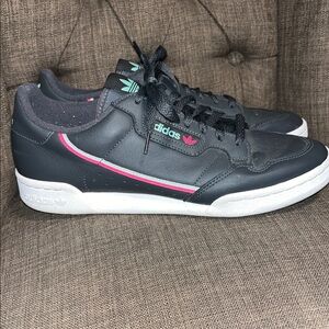 Adidas Continental 80 grey upper with a pink and mint green stripe men's 10